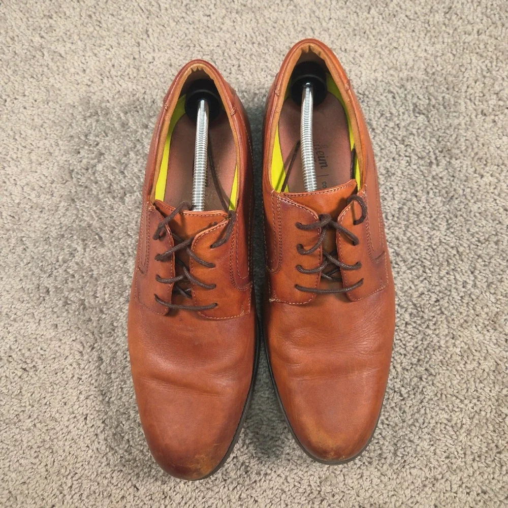 Florsheim Midtown Plain Toe Oxford Derby Mens 13D Cognac Leather 12135-221